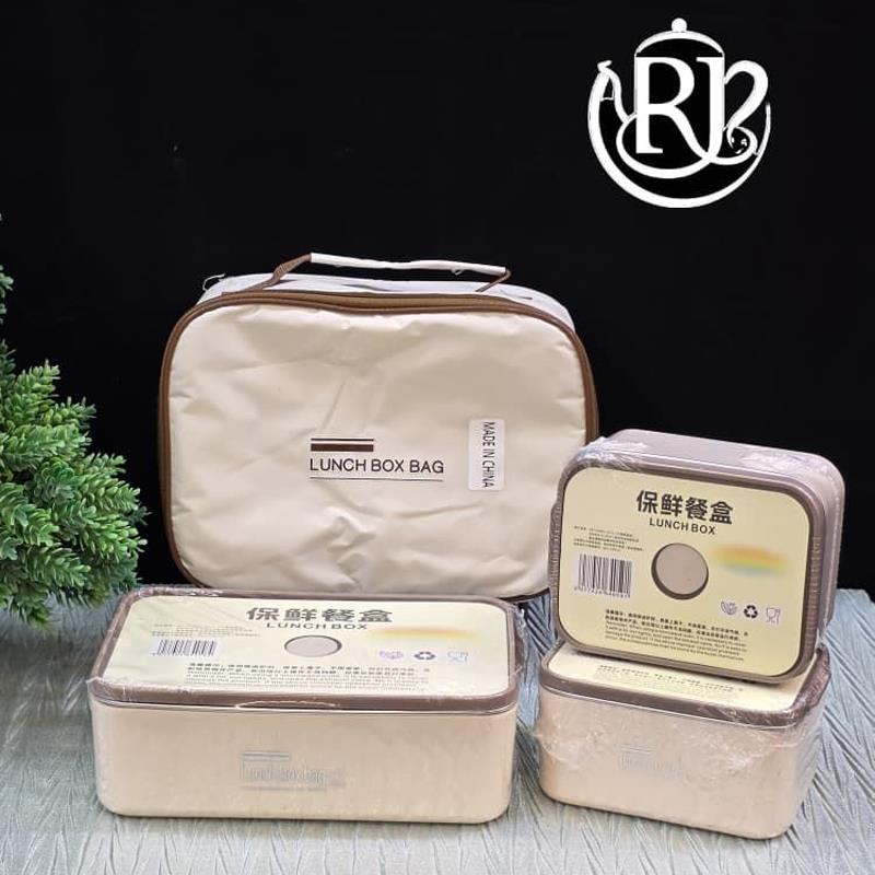 ظرف غذا 3 تیکه داخل استیل  کیف دار