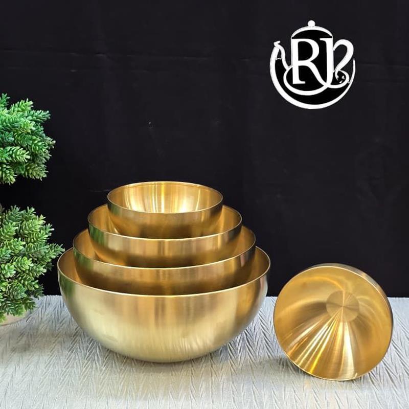 کاسه استیل طلایی دایره رنگ ثابت ضخیم